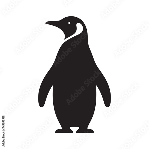 Effortless Elegance: Minimalist Penguin Silhouette - Embracing Simplicity and Sophistication in Clean Lines. penguin vector, penguin illustration.