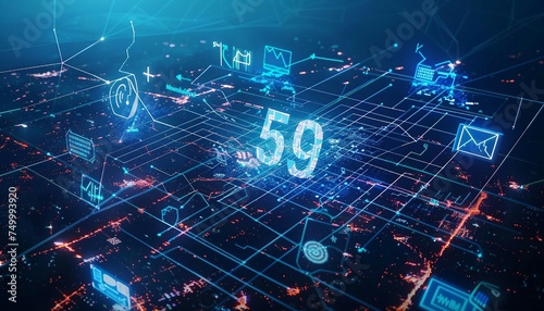 Digital Connectivity and 5G Networks, digital connectivity and 5G networks in a digital society with an image displaying high-speed internet connections, AI