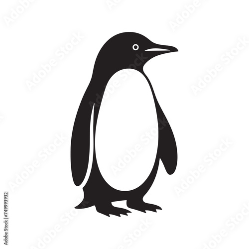 Effortless Elegance  Minimalist Penguin Silhouette - Embracing Simplicity and Sophistication in Clean Lines. penguin vector  penguin illustration.