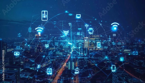 Digital Connectivity and 5G Networks, digital connectivity and 5G networks in a digital society with an image displaying high-speed internet connections, AI