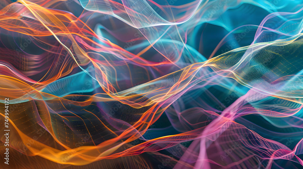 Obraz premium Abstract colorful mesh waves background