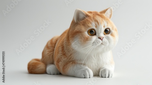 Adorable Ginger and White Cat with Big Eyes