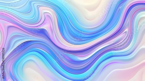 Fluid Pastel Marble Pattern With Swirling Blue and Pink Lines