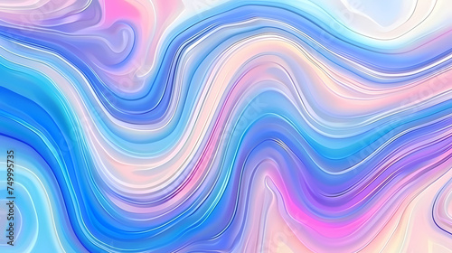 Fluid Pastel Marble Pattern With Swirling Blue and Pink Lines