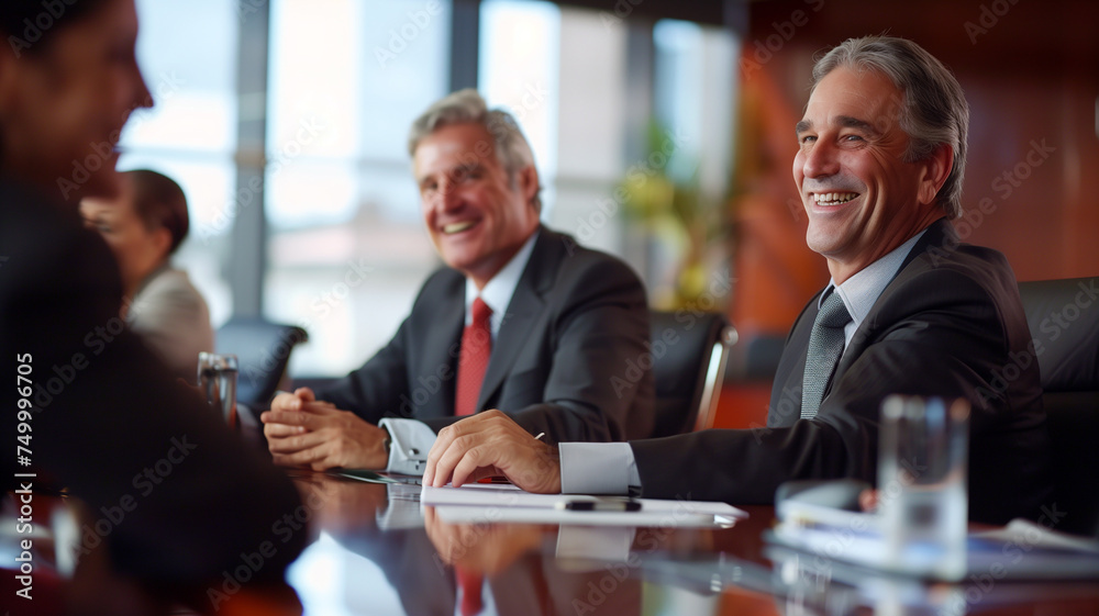 Business people meeting on a feel-good topic in a conference room