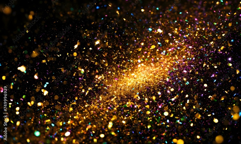 glitter explosion on black background
