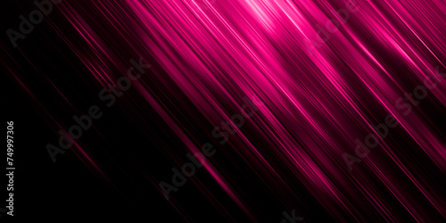 Abstract futuristic background. Neon Pink motion blur lines set against a black background. Flashes of light. Neon glow. Sci fi concept. Technology and innovation background. 