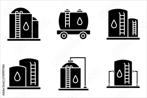 Water tank linear icon set. Modern outline Water tank logo concept on white background from Industry collection. vector illustration.