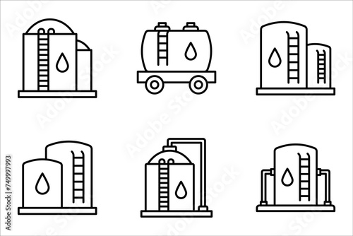 Water tank linear icon set. Modern outline Water tank logo concept on white background from Industry collection. vector illustration.