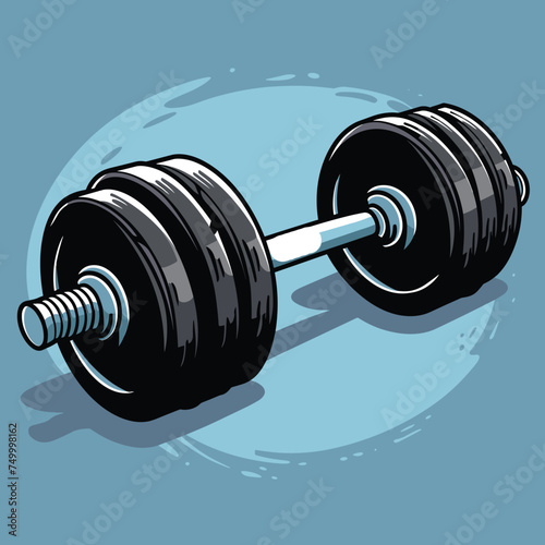 Dumbbells barbells vector illustration. Gym equipment fitness club logo or icon design element