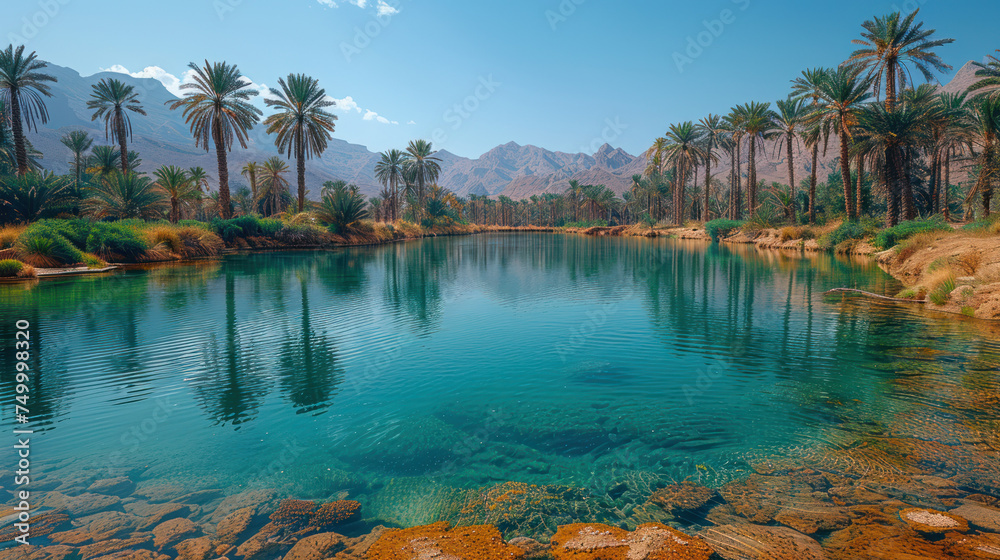 Body of Water Surrounded by Palm Trees