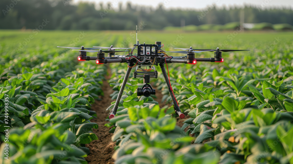 Remote Controlled Cropper in Crop Field Remote Controlled Cropper in Crop Field