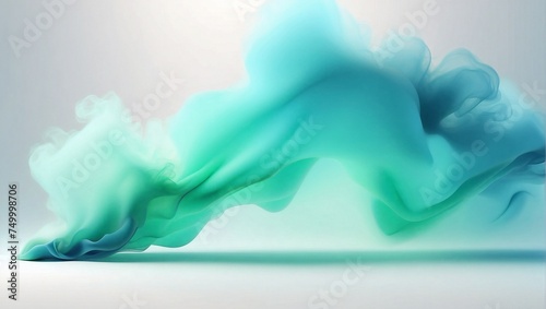 Gradient blue and teal smoke in white background