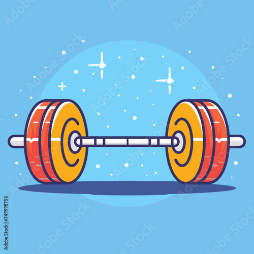 Dumbbells barbells vector illustration. Gym equipment fitness club logo or icon design element