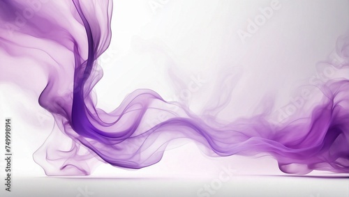 Elegant purple smoke cigarette on white background. 