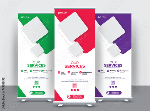 roll up x stand banner design template layout