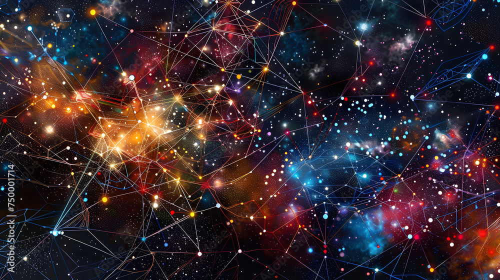 Abstract network connections in space