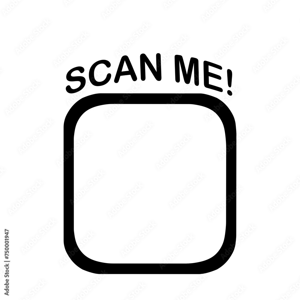 QR code frame, QR Code Scan, Scan me text. Stock Illustration | Adobe Stock