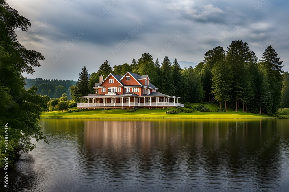 Fototapeta premium house on the lake