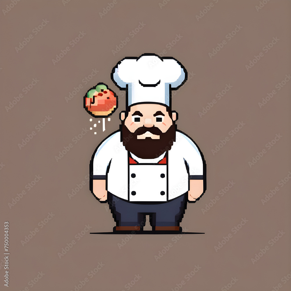 Fat chef design simple 2D. Fat chef design simple 2D.