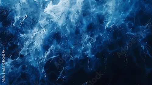 Aerial View of Turbulent Deep Blue Ocean Waves Abstract Background