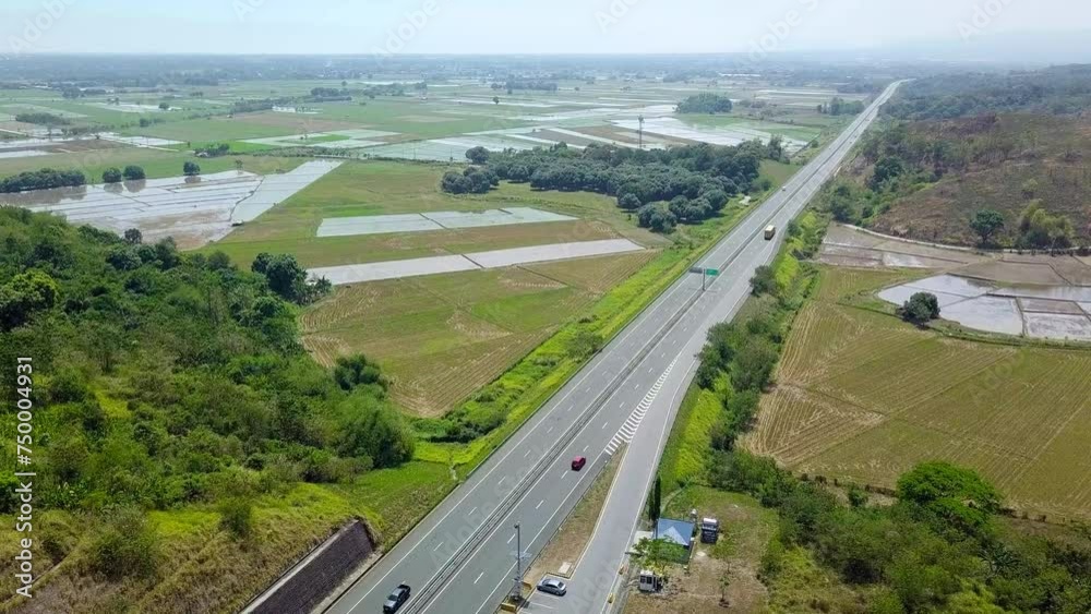 Aerial of a lay-by area at SCTEX, a major expressway in Central Luzon ...