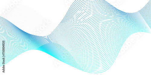  Abstract blue blend digital wave lines and technology background. Minimal carve wavy white and blue flowing wave lines and glowing moving lines. Futuristic technology and sound wave lines background