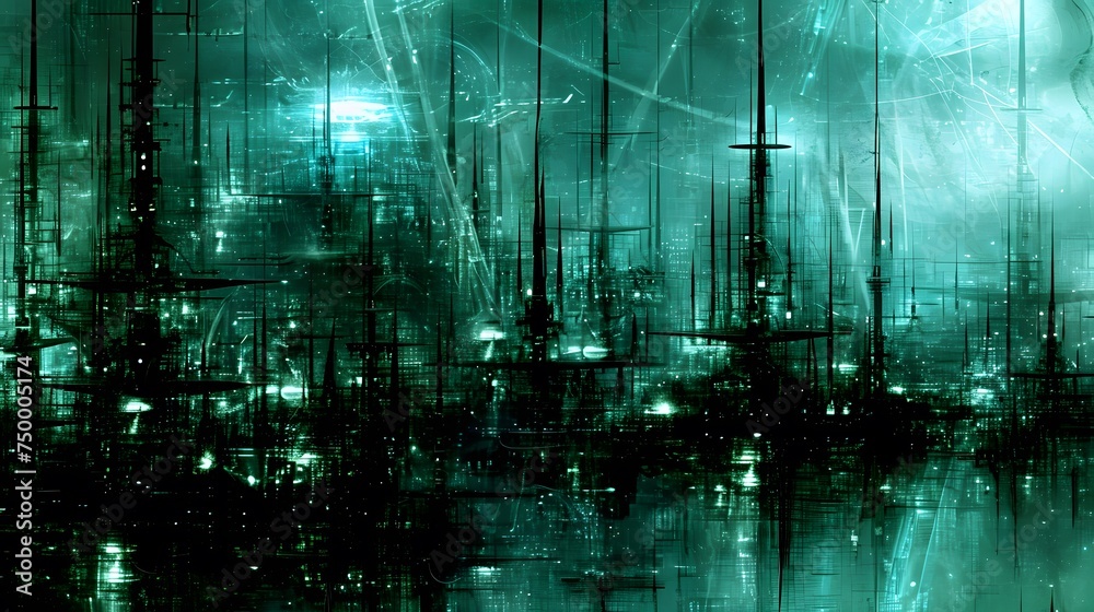 futuristic cityscape at night