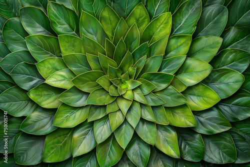 Lush Green Foliage Pattern - Symmetrical Nature Background