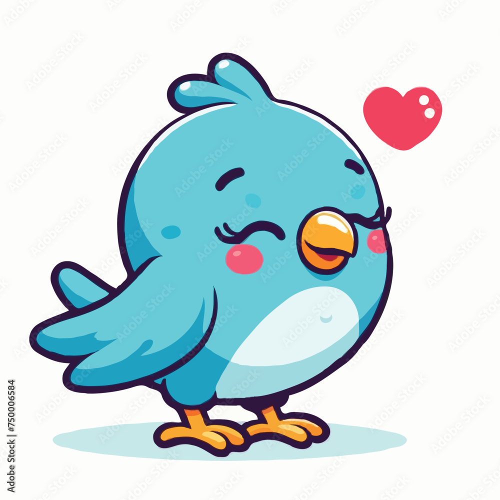 Obraz premium cute love bird vector on white background.