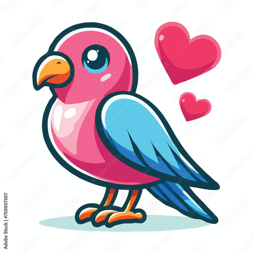 cute love bird vector on white background. cute love bird vector on white background.