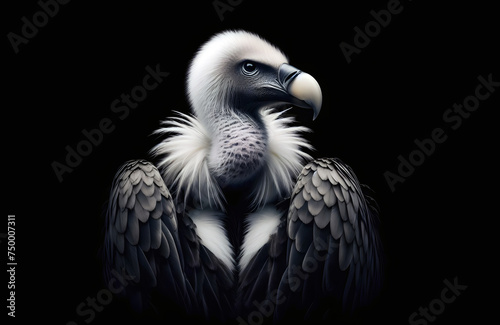 A vulture isolated in black © Cassano
