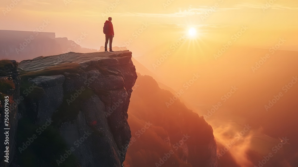 solo traveler standing on a cliff's edge