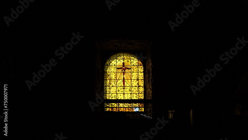 Stained glass window in the Church and Convent of Santo Domingo de Guzman in Oaxaca, Mexico photo