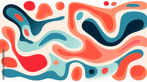 Curvy line. Organic blob pattern fluid abstract