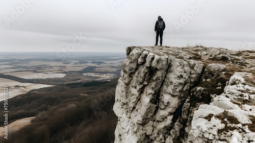 solo traveler standing on a cliff s edge
