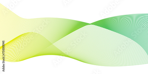 Minimal technology futuristic green minimal round lines abstract background. Modern transparent Line art striped graphic. Thin line wavy abstract vector background. Curve wave seamless pattern.