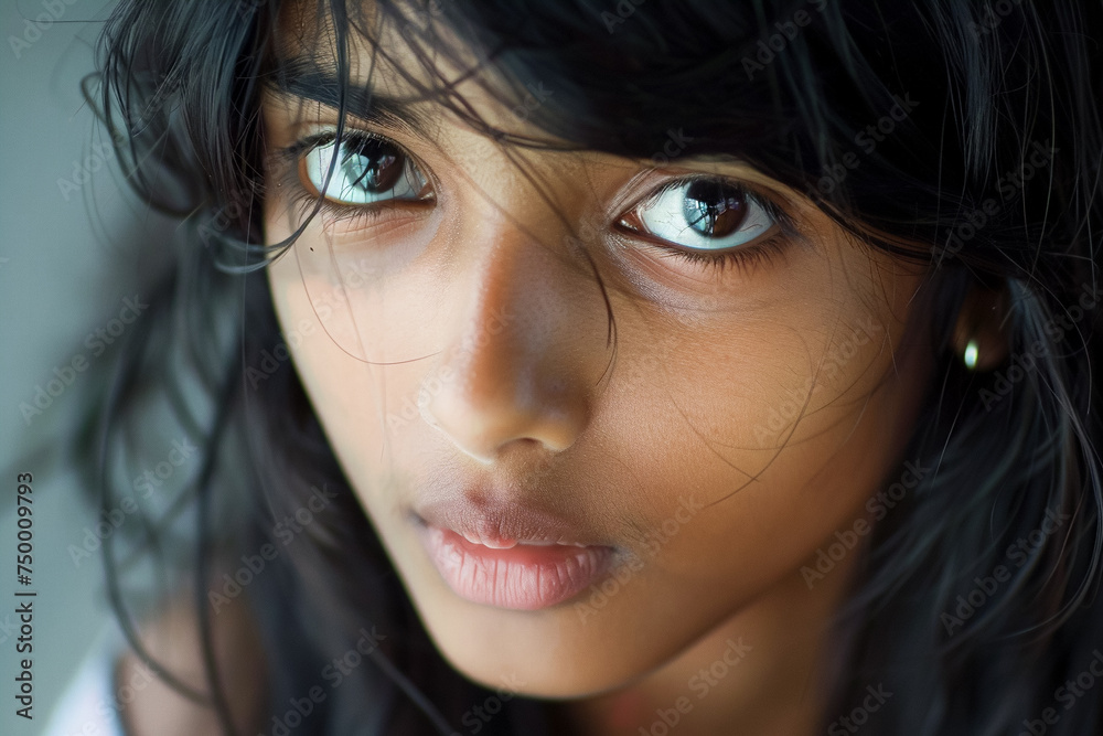 Indian teenage girl portrait, pretty child, smiling face, casual model Indian teenage girl portrait, pretty child, smiling face, casual model