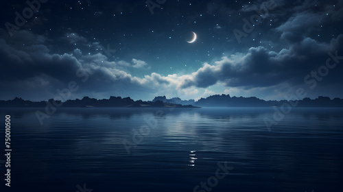 night sky with clouds and moon