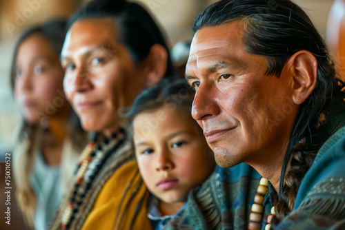 Native American family, smiling faces, laughter and joy, family happiness.