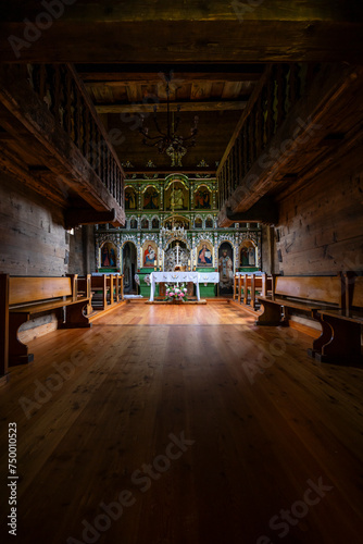 Interior of Greek Catholic Church  Olchowiec  Magurski Park Narodowy  Lesser Poland Voivodeship  Poland