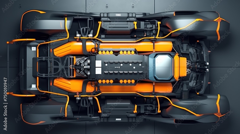 Naklejka premium futuristic electric sport fast car chassis