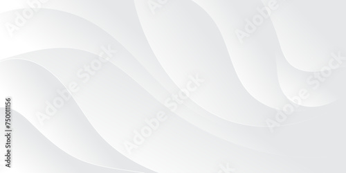 Fototapeta Naklejka Na Ścianę i Meble -  Abstract white and light gray wave modern soft luxury texture with smooth and clean vector subtle background illustration. Banner design.