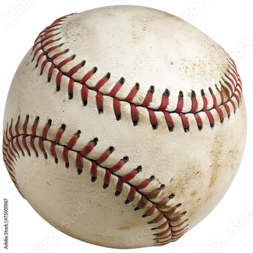old baseball ball isolated on white background