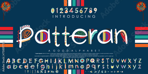 PATTERAN AFERICAN culture font with the effect of Tribal African ethnic seamless pattern color best concept for Black History Month and juneteenth Freedom or Emancipation Day. vector illustration