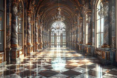 Interior hall of a royal palace