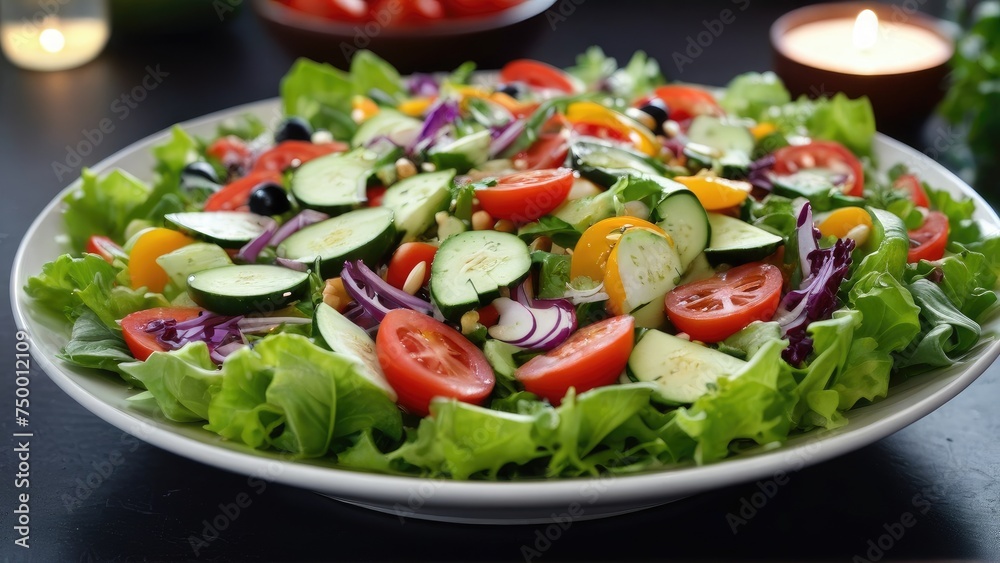 colorful salad with fresh vegetables
