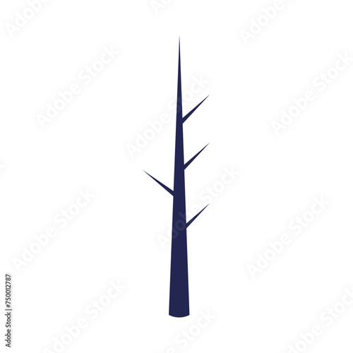 Dead tree after fire. Environment vector icon. Ecology illustration. Safety and rescue of forests