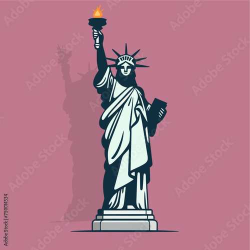 statue of liberty flat vector illustration