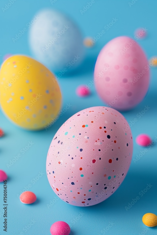 Easter colorful eggs. Generative AI